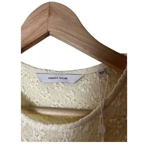 NWT Rebecca Taylor Cream Lace-Detail Peplum Top XS - Picture 5 of 7